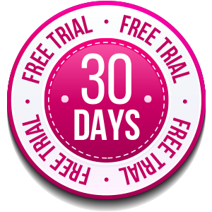 Stamp with 30 days free trial offer for ABA intervention with full support and guidance from professionals.